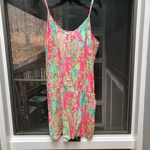 Lilly Pulitzer Pink Floral Silk Romper